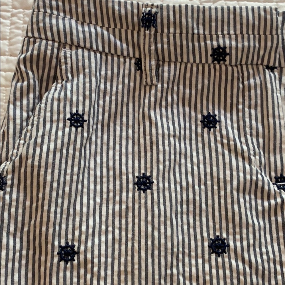 BRITISH KHAKI Pinstriped-Embroidered Women's Skirt - Picture 4 of 10